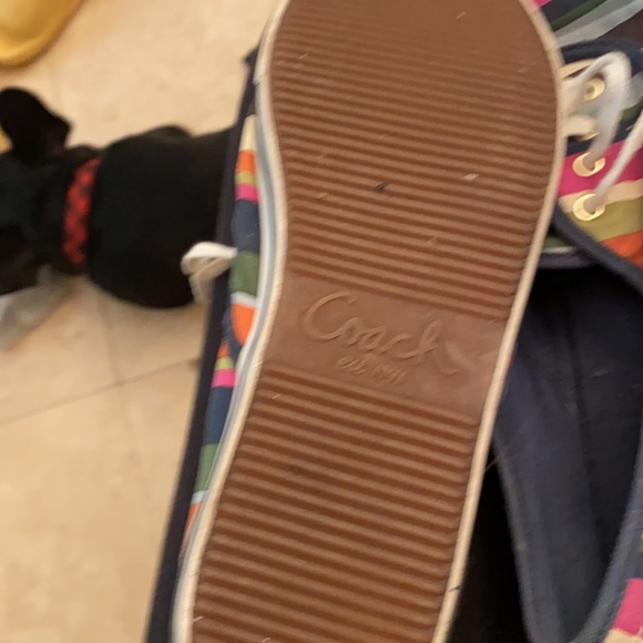 Adorable coach striped sneakers pink green navy - Picture 2 of 6